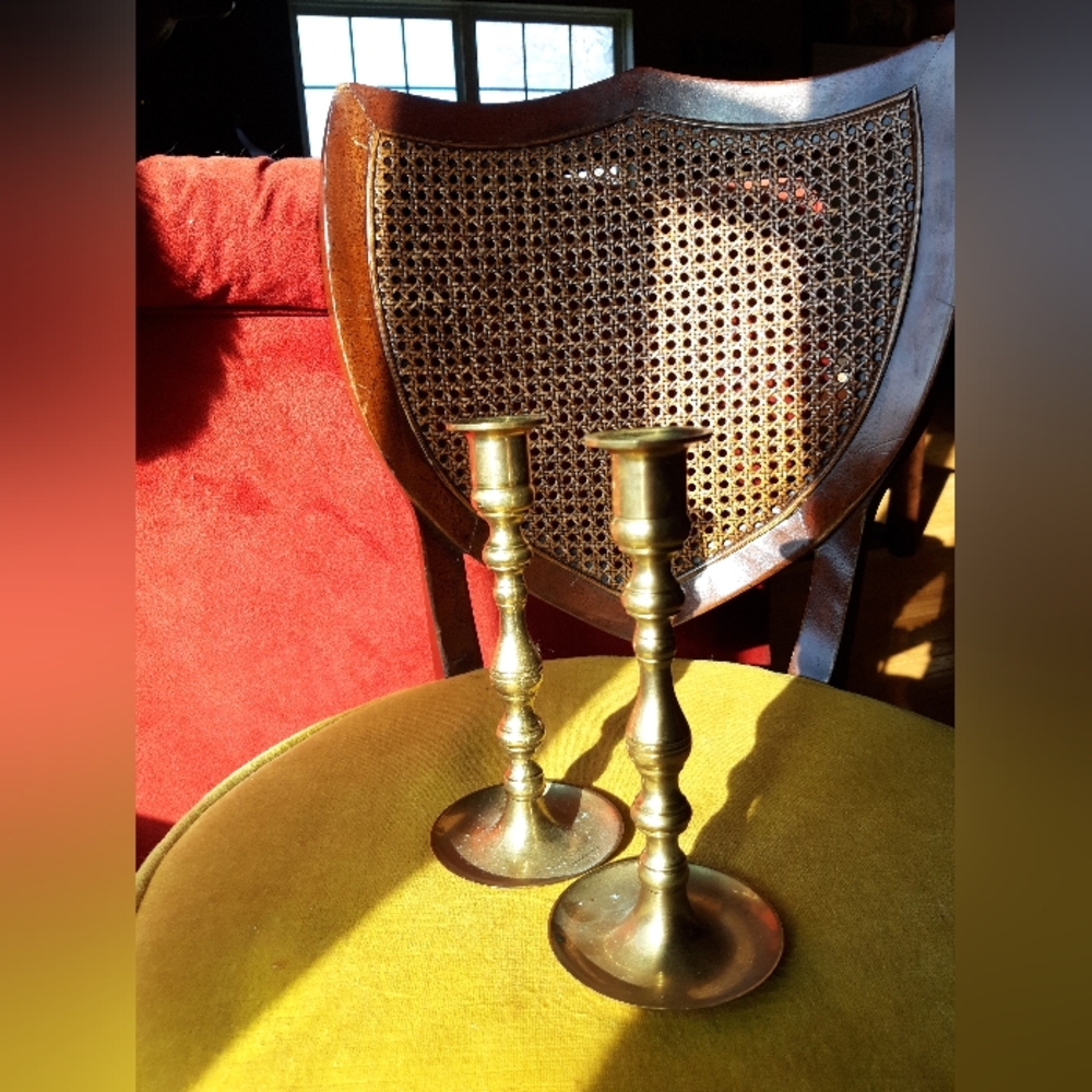 Vintage Brass Candle Stick Set of 2